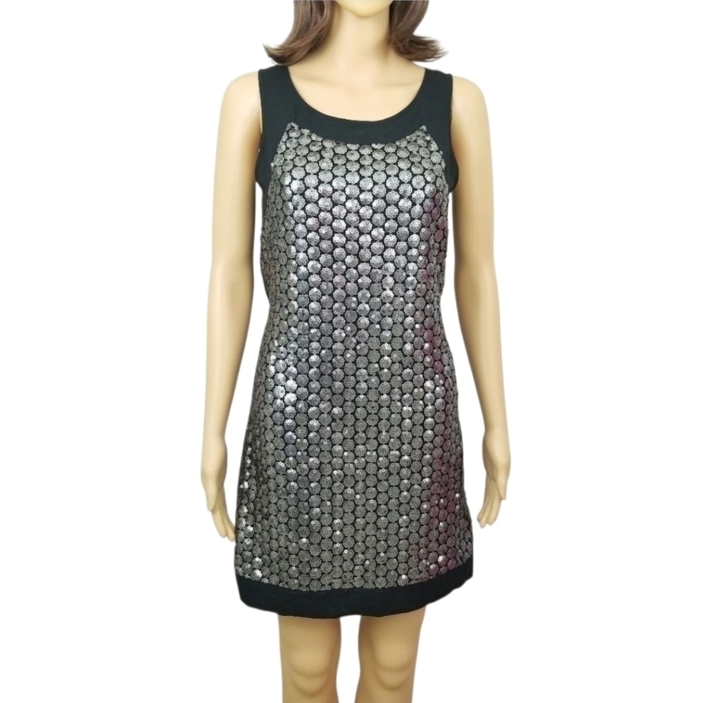 Victoria's Secret black silver sequined sheer back mini dress women's size XS - Picture 2 of 10
